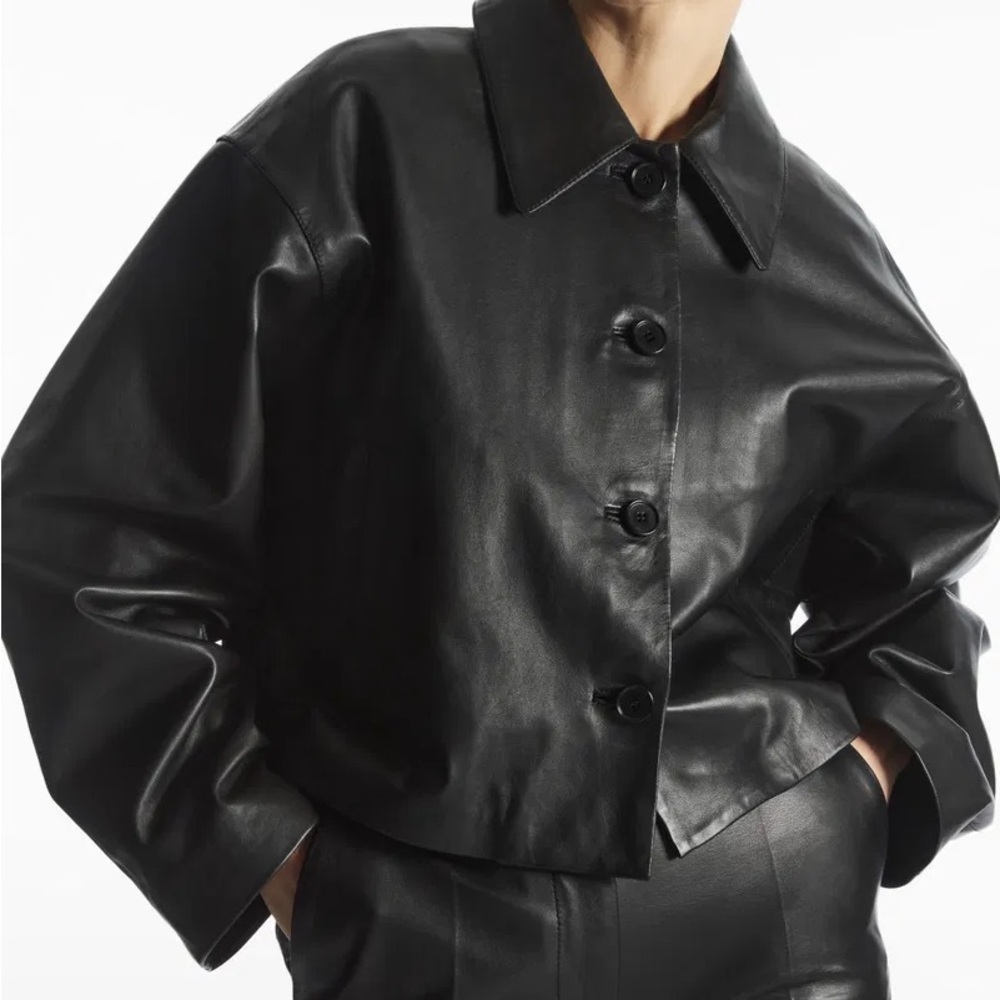 COS Women's Dark Leather Jacket